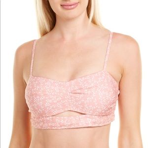 Agua Bendita Mariana Cotton Candy Linen Bikini Top